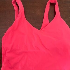 Lululemon Pink Sports Bra with Wide Straps and V-Neck